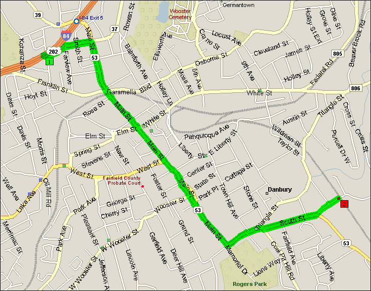 Map From I-84 East